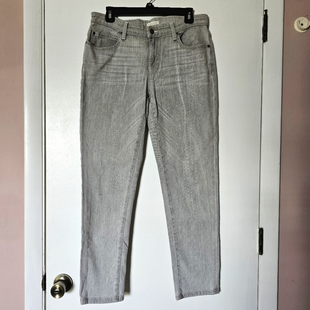 Eileen Fisher organic cotton gray stretch high-rise slim jeans